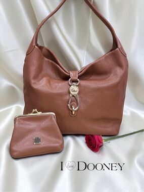Dooney & Bourke Pebble Grain Logo Lock Shoulder Bag & Kiss-Lock Coin Purse Set